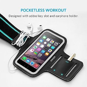 iPhone 6s Armband, Anker Sport Armband for iPhone 6 / iPhone 6s (4.7 inch) with Headphone and Key Slots and 2 Extra Cuttable Velcro Strips