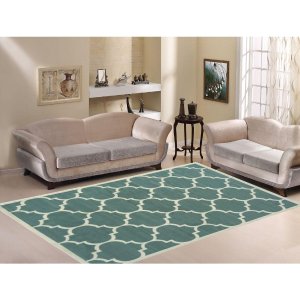 Paterson Collection Contemporary Moroccan Trellis Design Sage Green 5 ft. x 7 ft. Area Rug