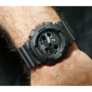 Casio G-Shock Analog Digital World Time Black Dial Men's Watch GA100-1A1