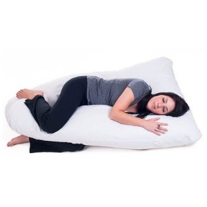 Bluestone Full Body Contour U Pillow - Great for Pregnancy - White