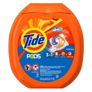 Tide Pods HE Turbo Laundry Detergent Packs, Original Scent, 81 Count