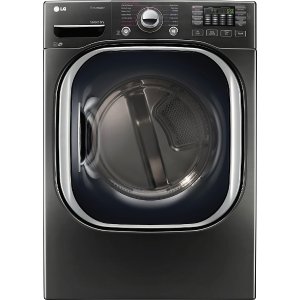 LG - 7.4 Cu. Ft. 14-Cycle Electric Dryer with Steam - Black stainless steel