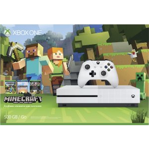 Xbox One S 500GB Minecraft Favorites Bundle - Robot White