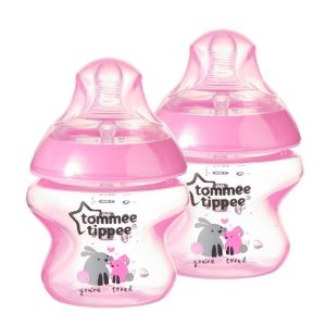 Tommee Tippee Closer to Nature Decorated Bottle, Pink, 5 Ounce (Pack of 2)