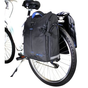 BV 自行车后座 14L储物袋，黑色两只装（带肩带+雨披）
