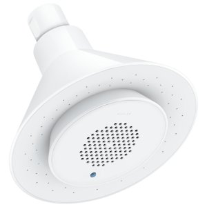 KOHLER K-9245-E-0 2.0-GPM Moxie Showerhead and Wireless Speaker, White