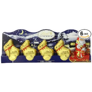 Lindt Milk Chocolate Santa and Reindeer Figure, 1.7 oz., (Pack of 6)