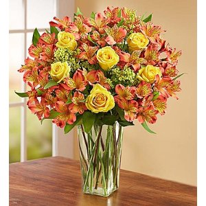 Fall Rose & Peruvian Lilies + Free Vase