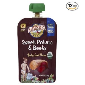 Earth's Best Organic Stage 2, Sweet Potato & Beets, 3.5 Ounce Pouch (Pack of 12)