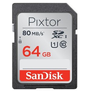 SanDisk - Pixtor 64GB SDXC Class 10 UHS-1 Memory Card