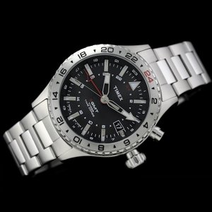 Timex Men's T2P424DH Intelligent Quartz 3-GMT Stainless Steel Watch