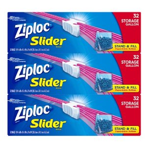 Ziploc Slider Storage Bags, Gallon Size, 96 Count