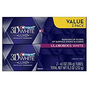 Crest 3D White Luxe Glamorous White, Vibrant Mint Flavor Whitening Toothpaste - 4.1 Oz Ea, Twin pack