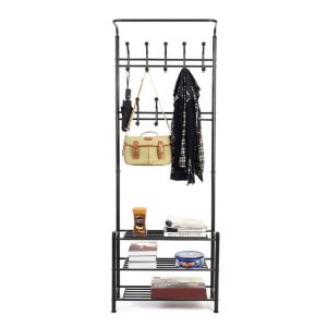 Homfa  Fashion Heavy Duty Garment Rack with Shelves 3-Tier Shoes Rack