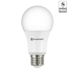 Ecosmart 60W当量软白光A19不可调光LED灯泡(8枚装)