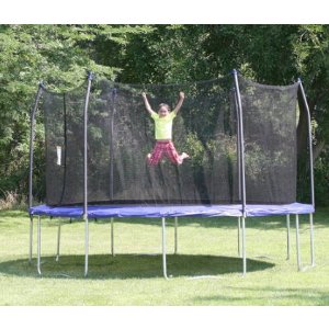 Skywalker Trampolines 14' Round Trampoline and Enclosure with Wind Stakes