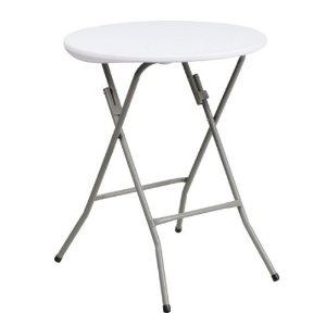Flash Furniture 24'' Round Granite White Plastic Folding Table