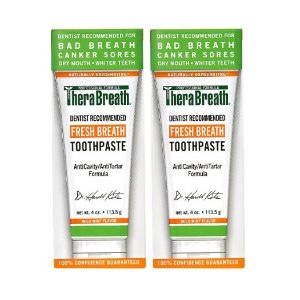 TheraBreath Dentist Recommended Fresh Breath Dry Mouth Toothpaste, Mild Mint, 4 Ounce (Pack of 2)