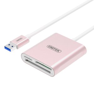 UNITEK 玫瑰粉 铝壳 多合一  USB 3.0 读卡器