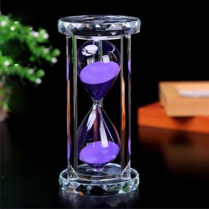 30 Minutes Hourglass, SZAT Sand Timer Romantic Crystal Sandy Clock with Purple Sands