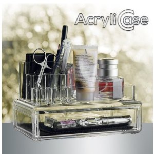 Acrylic Makeup & Jewelry Organizer, Arranges Makeup and Accessories, 2 Piece Cosmetic Storage Display Box
