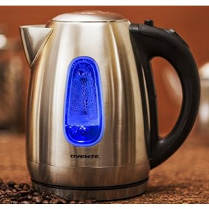 Ovente 1.7 Liter BPA Free Stainless Steel Cordless Electric Kettle, Brushed (KS96S)