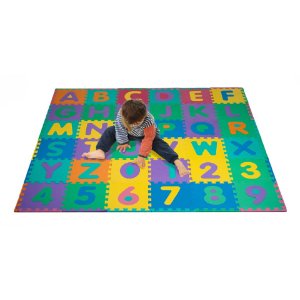 Foam Floor Alphabet and Number Puzzle Mat for Kids, 96-Piece