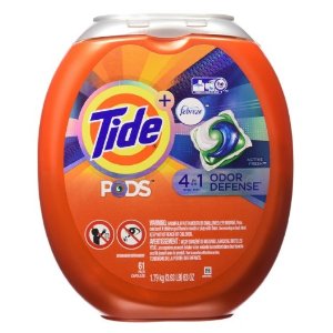 Tide Pods Plus Febreze He Turbo Laundry Detergent Pacs Tub, Botanical Rain, 61 Count