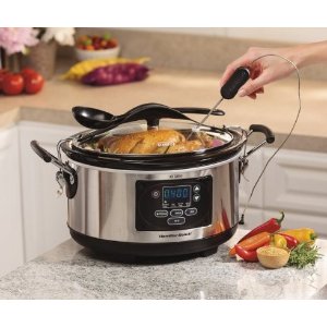 Hamilton Beach Set 'n Forget Programmable Slow Cooker With Temperature Probe, 6-Quart