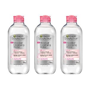Garnier Skin Skinactive Micellar Cleansing Water All-In-1 Cleanser and Makeup Remover, 13.5 Fluid Ounce (Pack of 3)