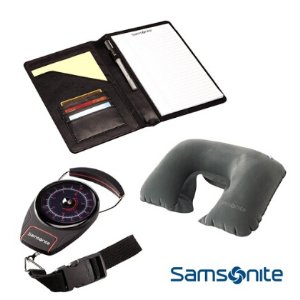 Samsonite Deluxe Travel Kit with Portable Luggage Scale, Neck Pillow, PadFolio Organizer