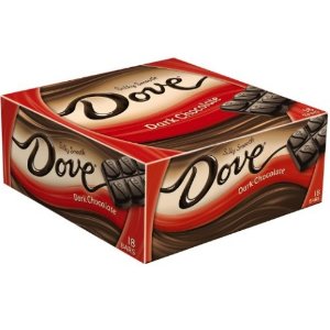 DOVE Dark Chocolate Singles Size Candy Bar 1.44-Ounce Bar 18-Count Box