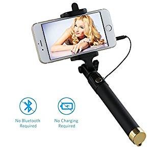 Balichun Universal Telescopic Wired Selfie Stick with Rotatable and Extendable Clamp