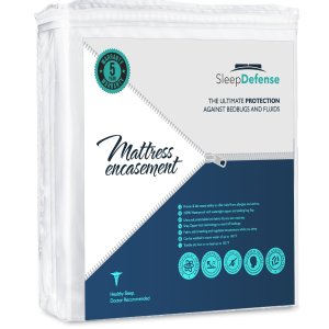 Sleep Defense Premium 100% Waterproof/Bed Bug Proof Noiseless Mattress Encasement
