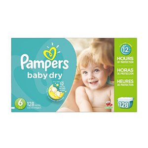 Pampers Baby Dry Diapers Economy Pack Plus, Size 6, 128 Count