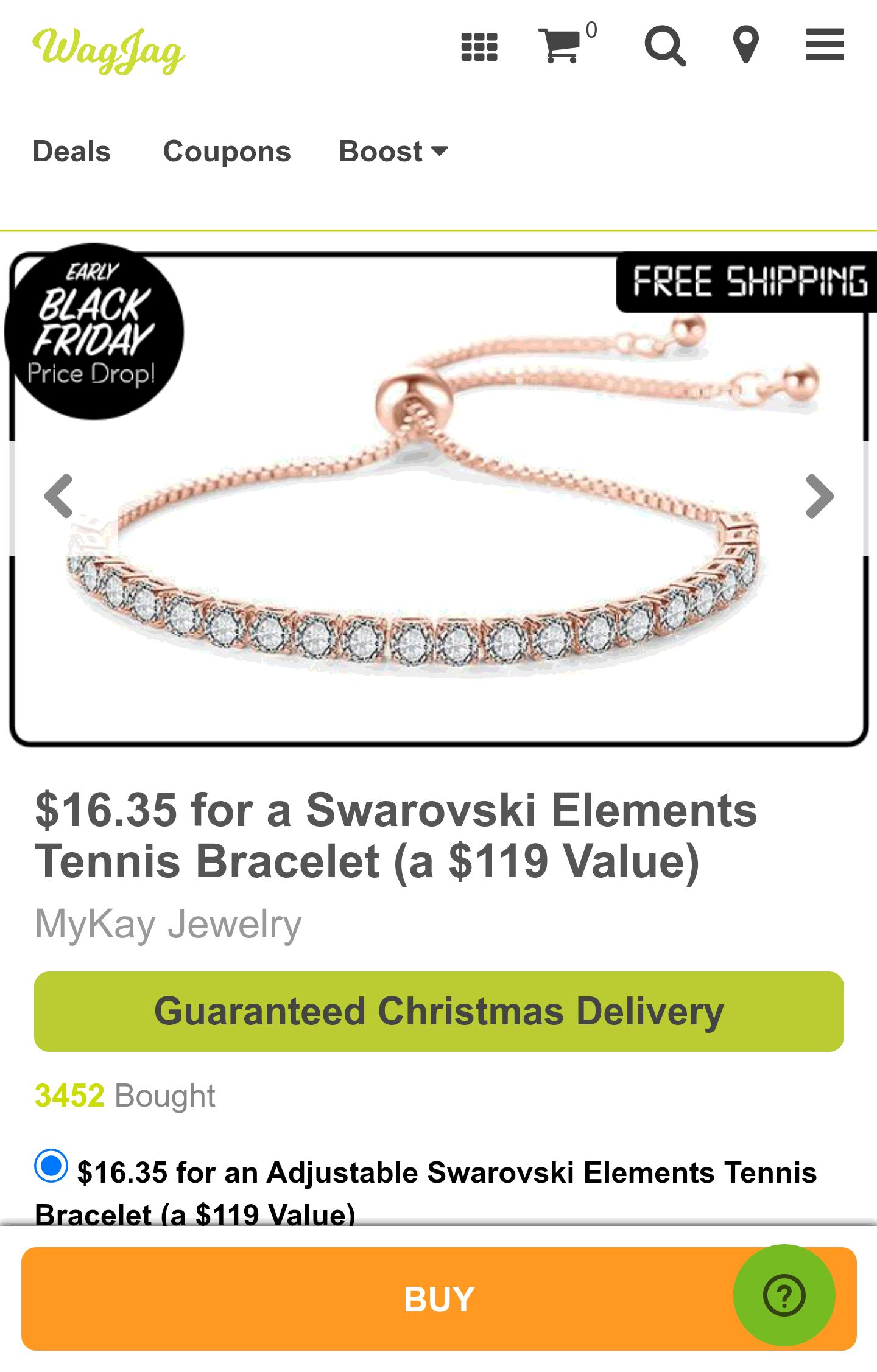 $16.35 for a Swarovski Elements Tennis Bracelet (a $119 Value)| WagJag