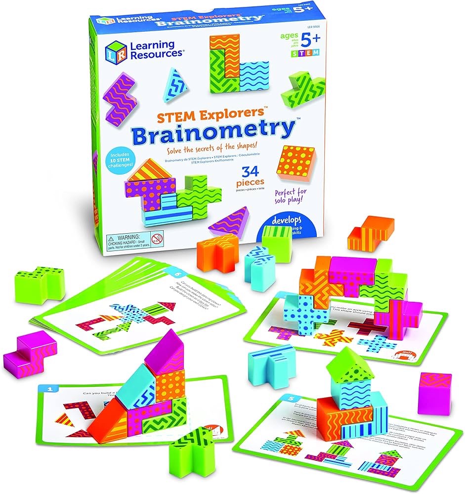 Learning Resources STEM Explorers Brainometry - 34 Pieces,Ages 5+ STEM Toys for Kids, Brain Teaser Toys and Games, Kindergarten Games, Assembly & Disentanglement Puzzles - Amazon Canada