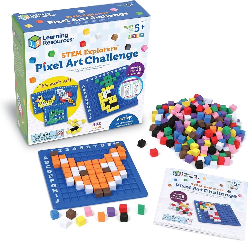 Learning Resources STEM Explorers Pixel Art Challenge - 402 Pieces, Ages 5+ STEM Learning Activities for Kids, Math and Coding Games for Kids : Amazon.ca: Office Products