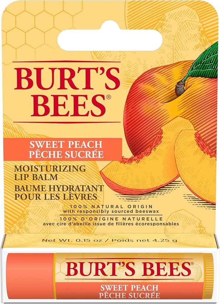 Burt’s Bees® 100% Natural Origin Moisturizing Lip Balm, Sweet Peach, 1 Tube in Blister Box : Amazon.ca: Beauty & Personal Care