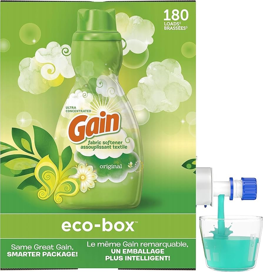 Gain Fabric Softener Liquid Eco-box, Original Scent, 180 Loads, 3.1 L : Amazon.ca: Health & Personal Care