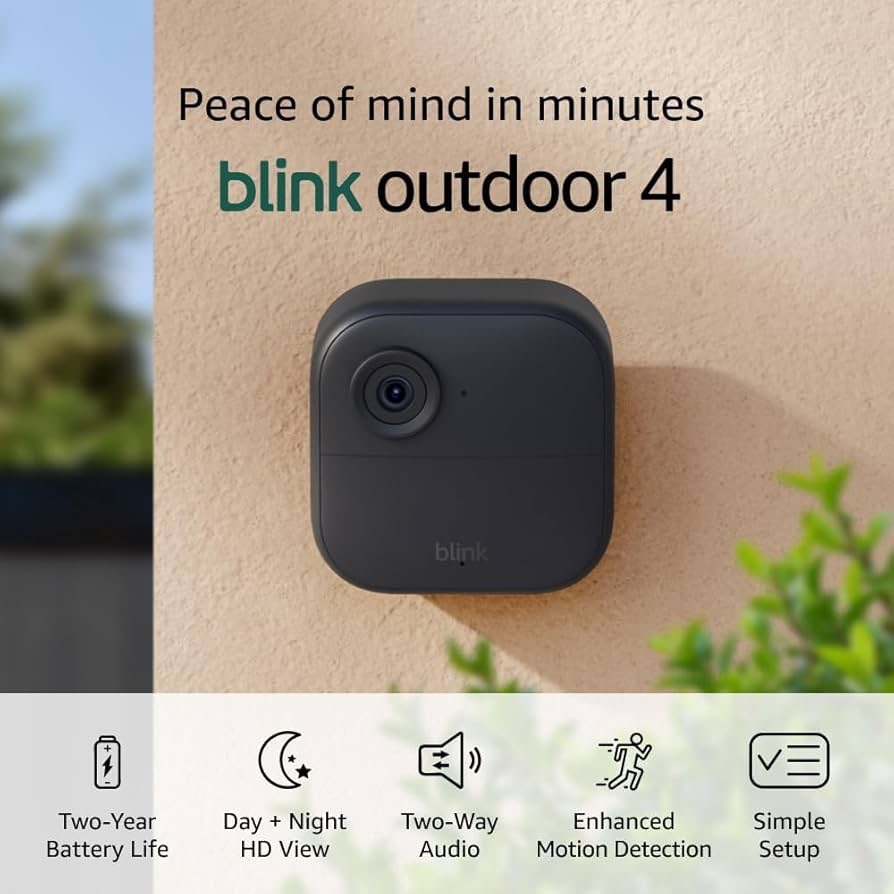 Blink Outdoor 4 – Wireless smart security camera, two-year battery, 1080p HD day and infrared night live view, two-way talk – 3 camera system : Amazon.ca: Amazon Devices & Accessories