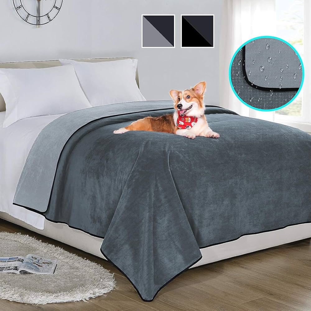 softan Waterproof 100% Leak Proof Blanket for Baby Adults Pets Dogs Cats,Pee Proof,3 Layer Protector for Bed,Sofa and Couch,Twin/Loveseat 70"x90",Charcoal | Light Grey,Reversible Lightweight : Amazon.