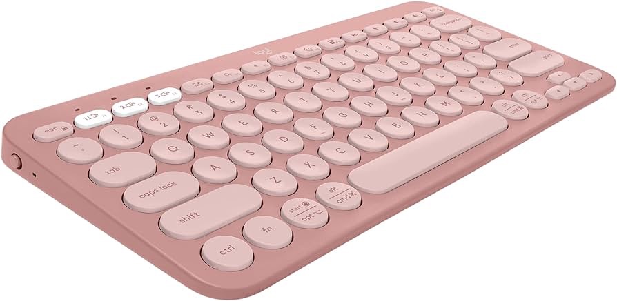 Logitech Pebble Keys 2 K380s, Multi-Device Bluetooth Wireless Keyboard with Customizable Shortcuts, Slim and Portable, Easy-Switch for Windows, macOS, iPadOS, Android, Chrome OS - Tonal Rose : Amazon.