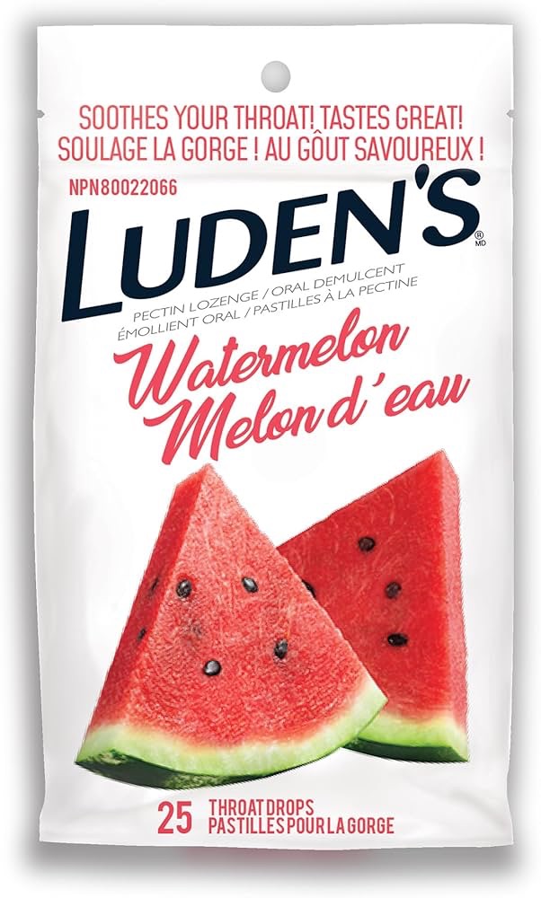 Luden's Throat Drops Watermelon, Soothing Lozenge, 25 Count (Pack of 1) : Amazon.ca: Health & Personal Care