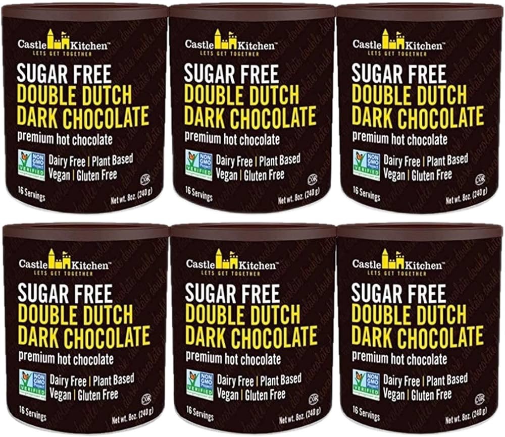 Castle Kitchen Sugar Free Hot Chocolate Double Dutch Dark Chocolate 6/240g : Amazon.ca: Grocery & Gourmet Food