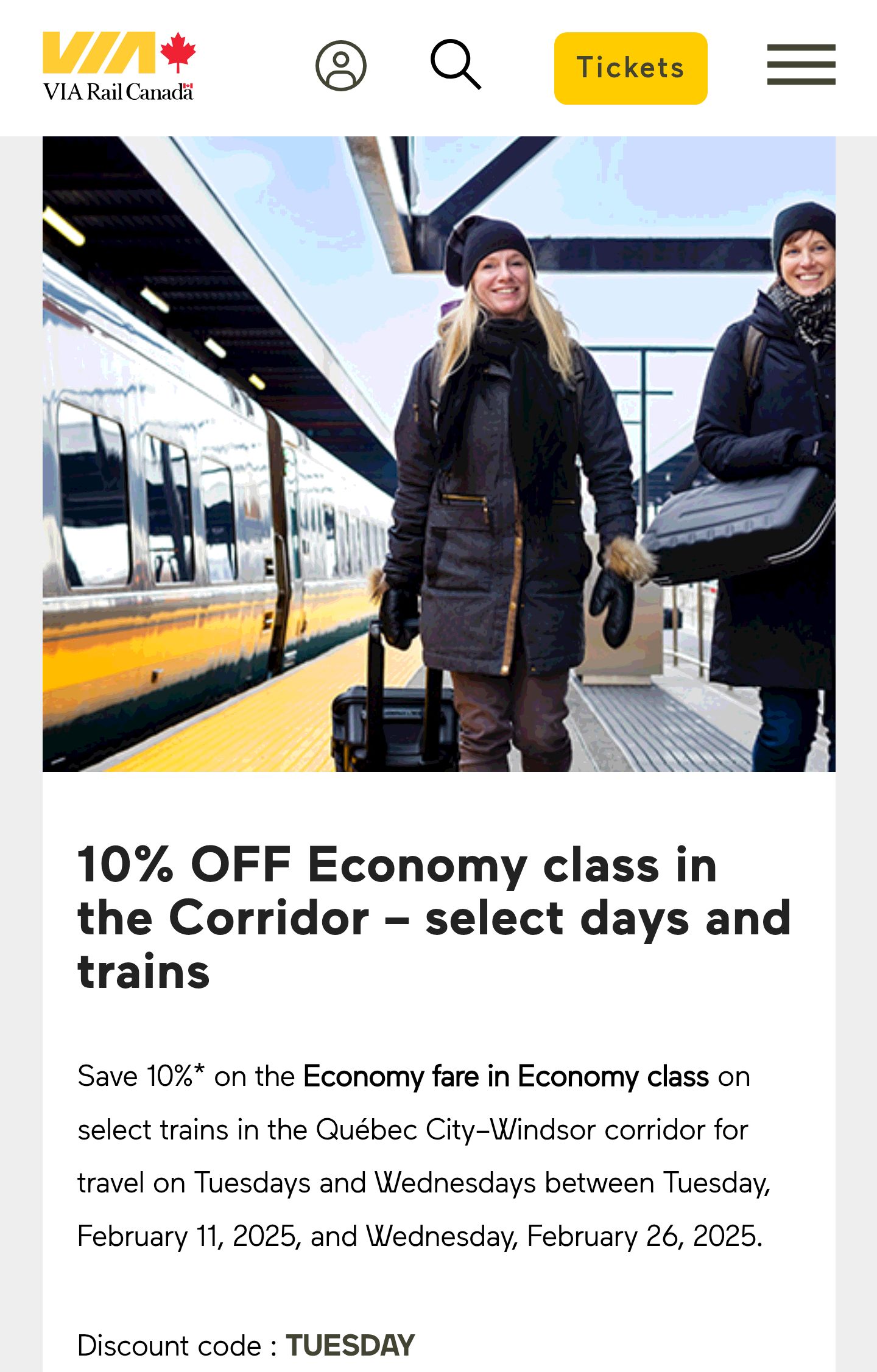 Discount Tuesday | VIA Rail