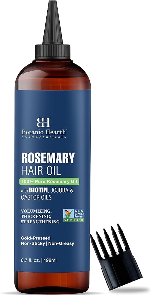 Botanic Hearth 100% Pure Rosemary Oil For Hair Growth (6.7 fl oz) Infused With Biotin, Jojoba & castor Oil | Hair strengthening Treatment | Nourishing & Volumizing | Non GMO Verified : Amazon.ca: Beau