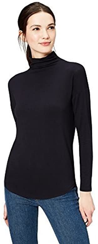 Daily Ritual Women's Jersey Long-Sleeve Funnel-Neck Shirt
