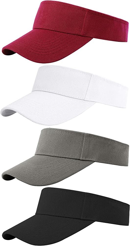 Cooraby 4 Pack Sports Visor Hats