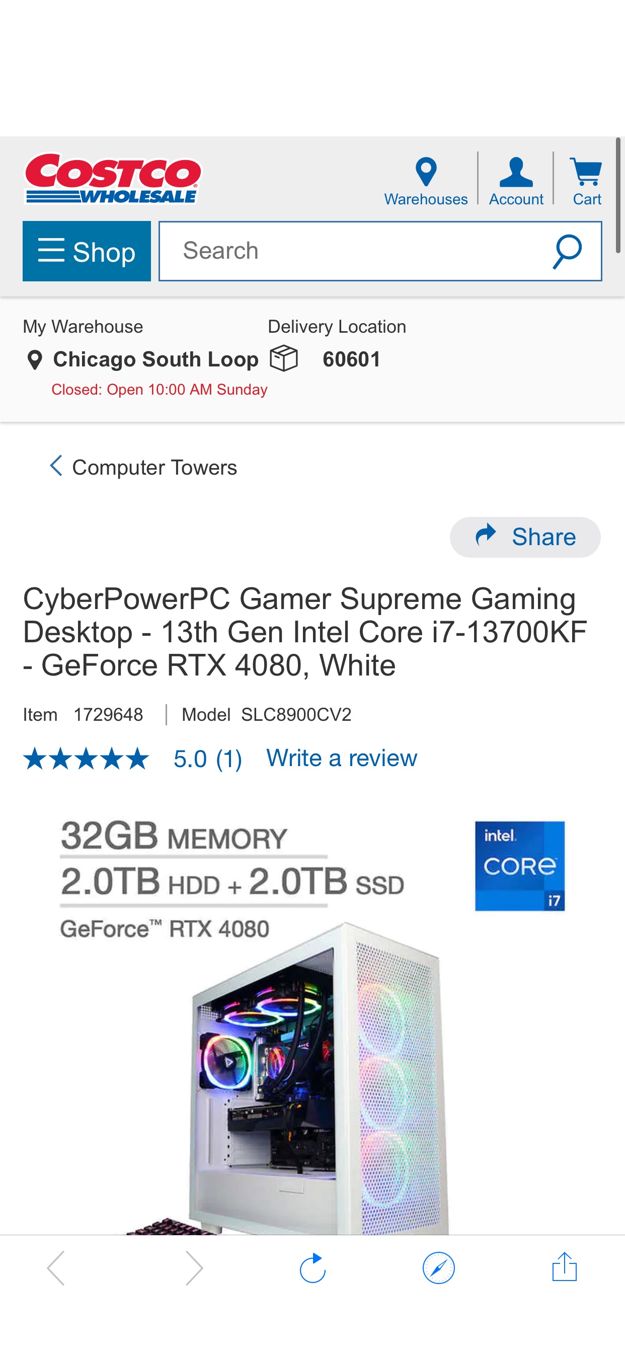 好价13700kf 4080 32g 2tb+2tb CyberPowerPC Gamer Supreme Gaming Desktop - 13th Gen Intel Core i7-13700KF - GeForce RTX 4080, White | Costco